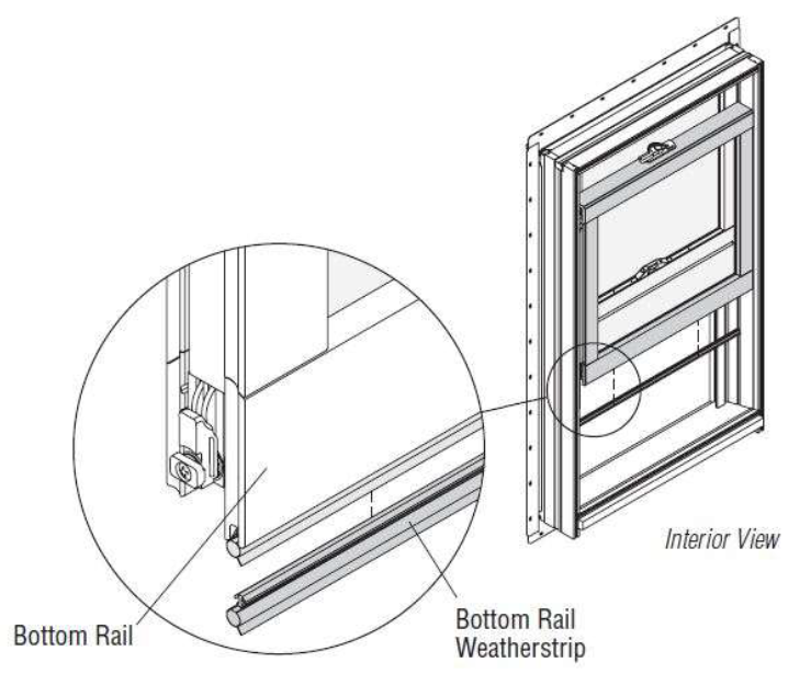 Bottom Rail Weatherstrip for 400 Series Woodwright® DoubleHung