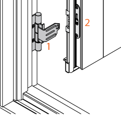 Andersen 400 Series Frenchwood Patio Door Hinge - Bright Brass/Bronze, Left Hand, Quick Release
