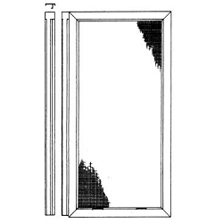 Gliding window combination unit sash shown in track view, featuring a rectangular framed glass panel with a narrow side profile.