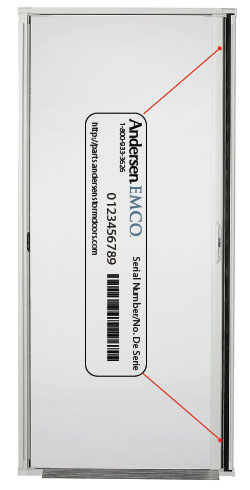 Locating Serial Number On Your Andersen Luminaire Retractable Insect Screen Door